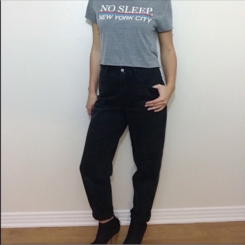 Vintage 90s Esprit High Rise Mom Jeans Black Rigid Cotton 11/12